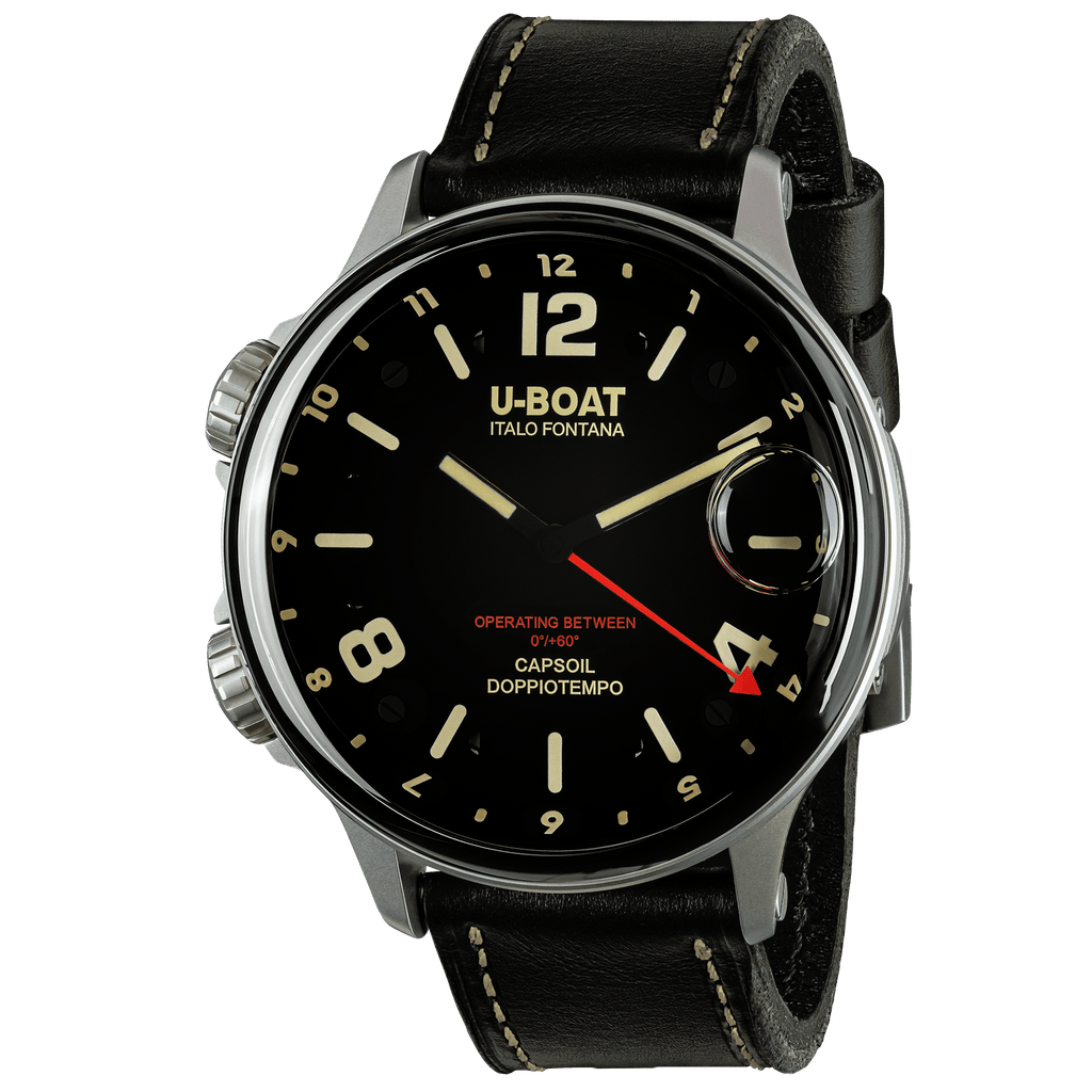 U-Boat Men's Watch Capsoil Doppiotempo 55mm Silver Beige Rehaut