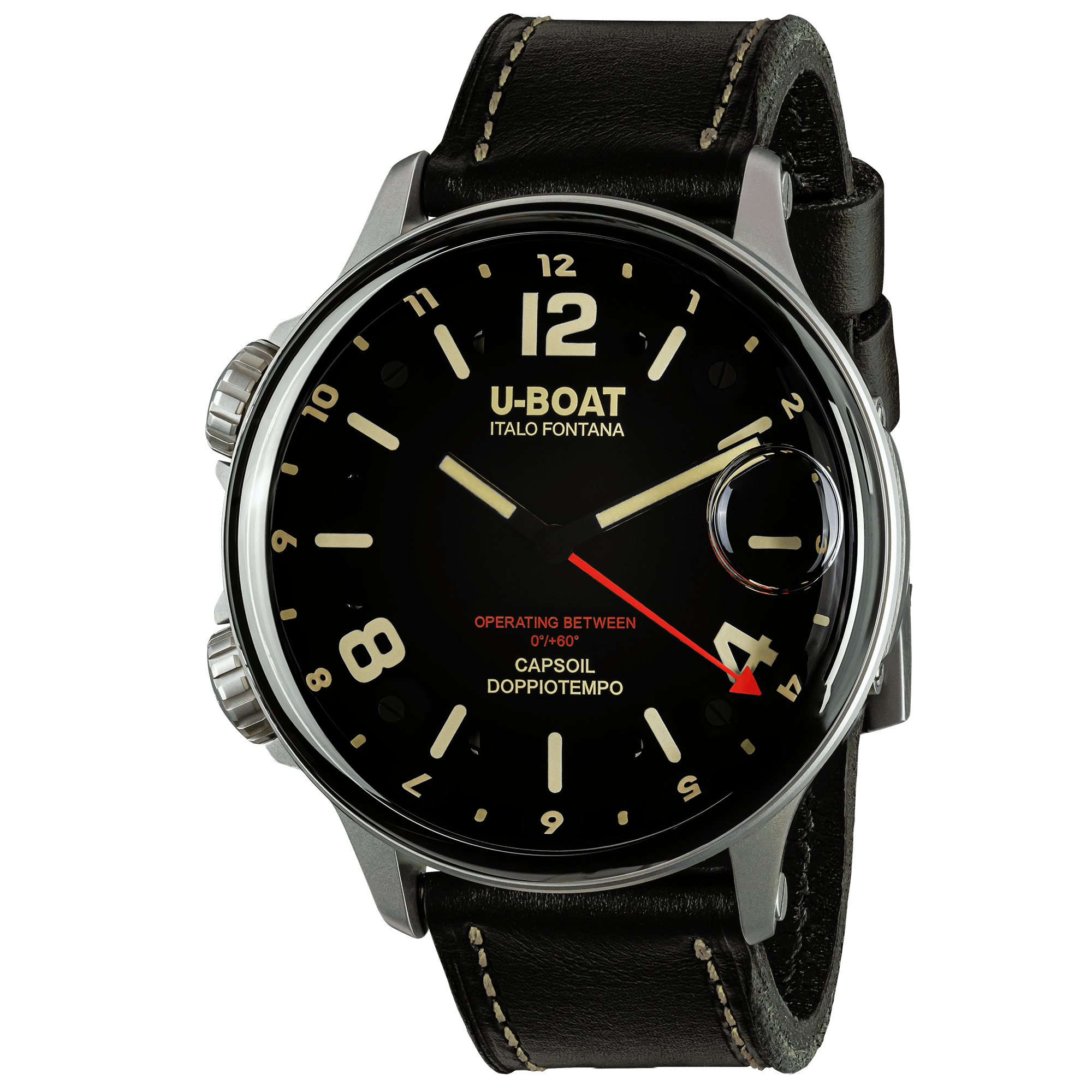 U-Boat Men's Watch Capsoil Doppiotempo 55mm Silver Beige Rehaut