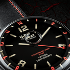 U-Boat Men's Watch Capsoil Doppiotempo 55mm Black Red Rehaut
