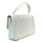 Calfskin Quilted Wild Stitch Large Flap Light Blue