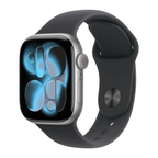Apple Watch Series 11 42mm GPS Space Gray Case w Black Sport Band M/L MEQX4LW/A