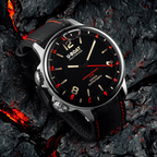 U-Boat Men's Watch Capsoil Doppiotempo 55mm Silver Red Rehaut