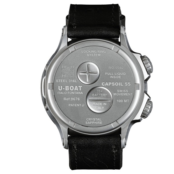 U-Boat Men's Watch Capsoil Doppiotempo 55mm Black Green Rehaut