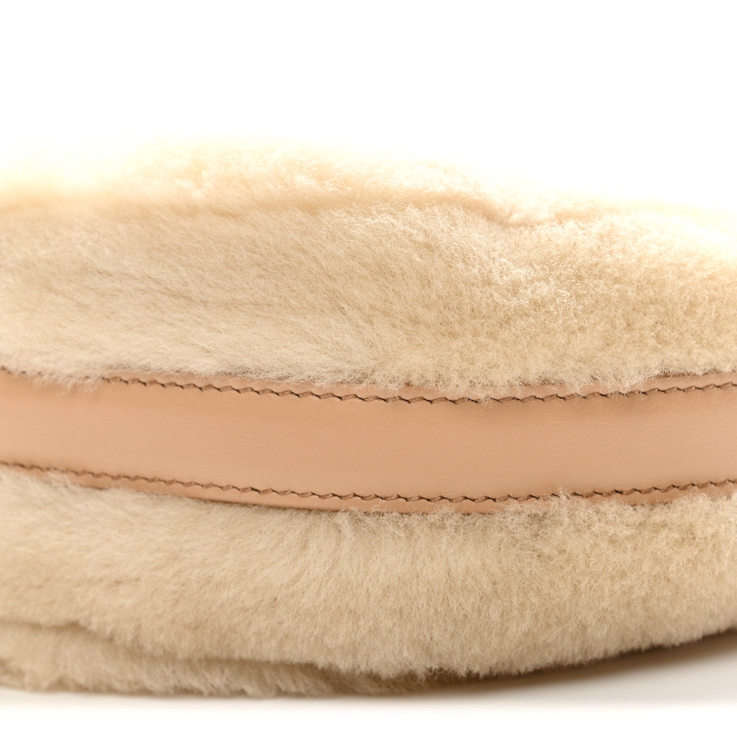 Shearling Arque Shoulder Bag Ecru Noisette