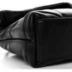 Lambskin Quilted Toy Loulou Puffer Monogram Chain Satchel Black
