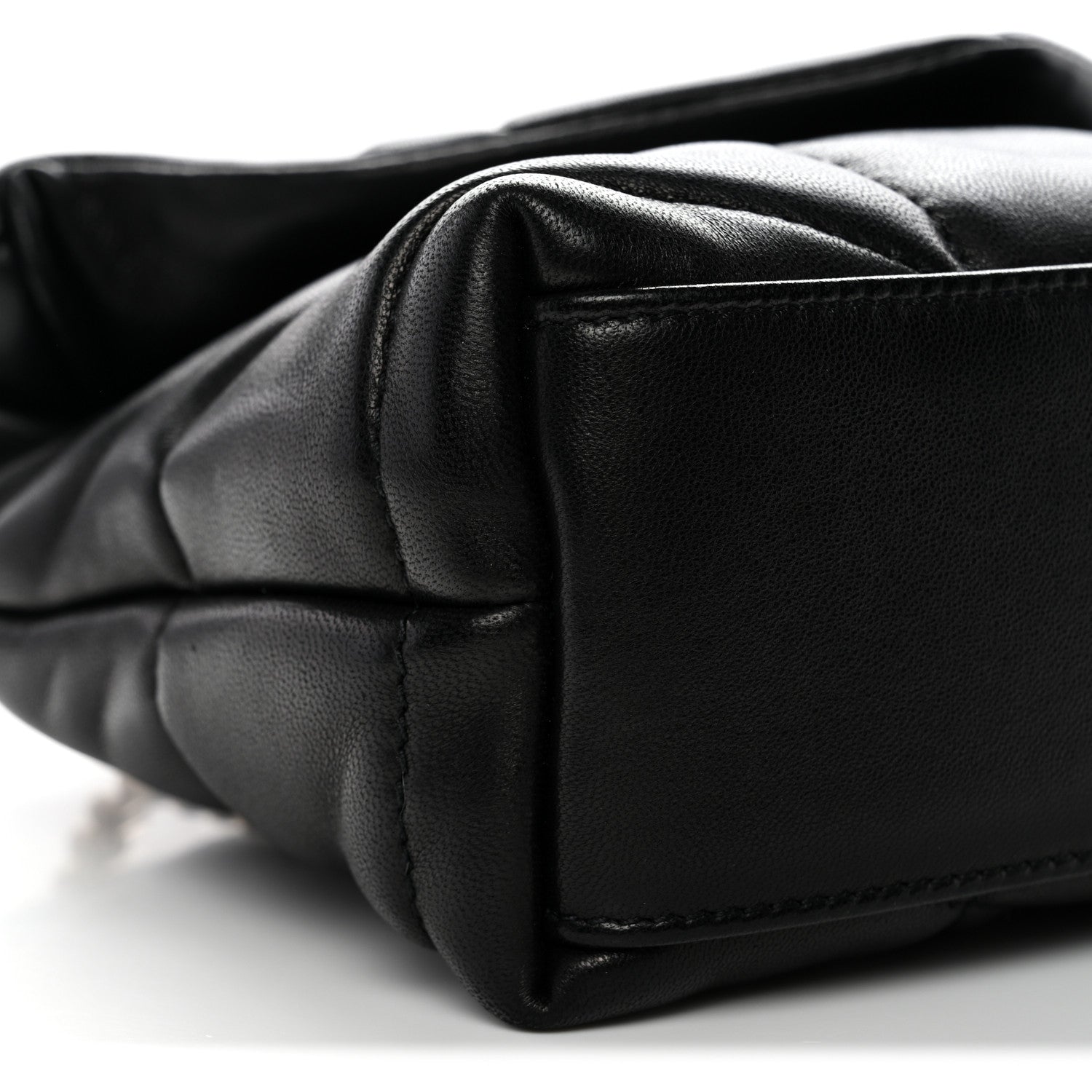 Lambskin Quilted Toy Loulou Puffer Monogram Chain Satchel Black