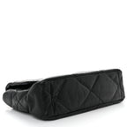 Shiny Goatskin Quilted Large Chanel 19 Flap Black