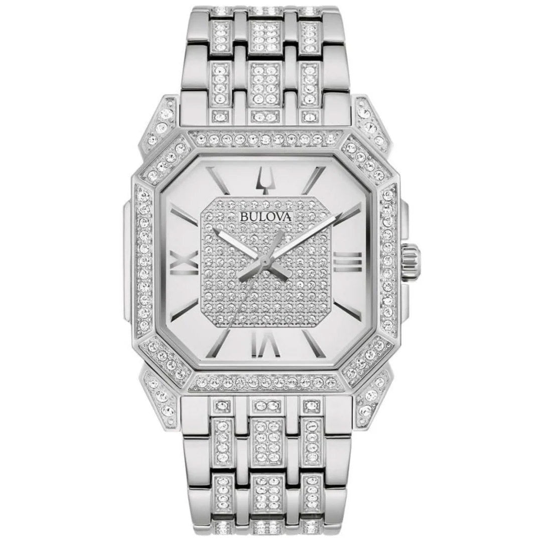 Bulova Crystal Men's Octava Silver Watch
