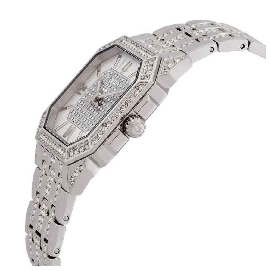 Bulova Crystal Men's Octava Silver Watch