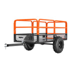 Garden Utility Trailer, 22 Cu. Ft. & 1600lbs, ATV UTV Trailer, Tow Behind Steel Dump Trailers, Removable Rear Panel, Heavy Duty Pull Behind Yard Trailers for Lawn Mower Tractor Garden Waste