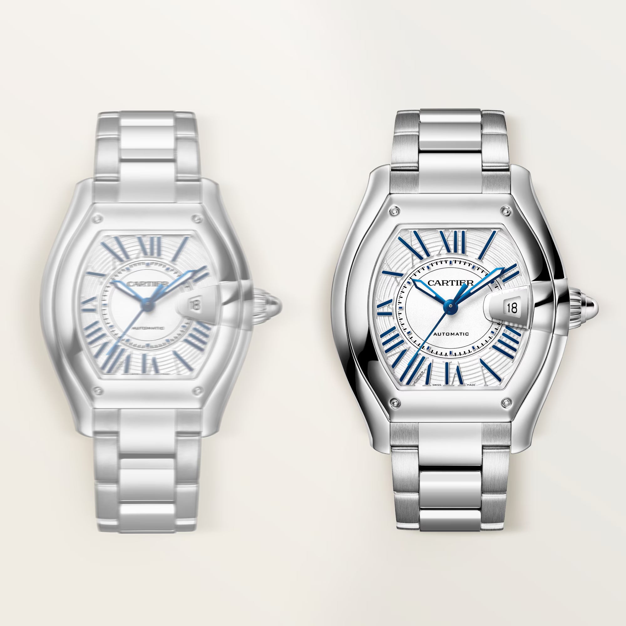 Roadster Large Model | 39mm, Stainless Steel, Silver Dial