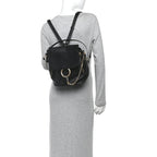 Suede Calfskin Medium Faye Backpack Black
