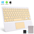 Wireless Bluetooth Keyboard with Touchpad for iPad Keybaord iPhone Samsung Galaxy Xiaomi Huawei Microsoft Surface HP - yellow square-Brown Switch