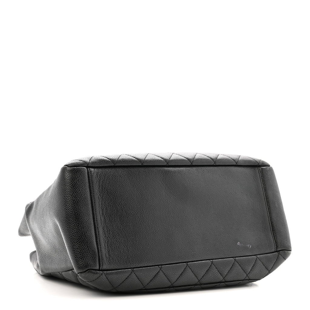 Caviar Quilted Grand Shopping Tote GST Black