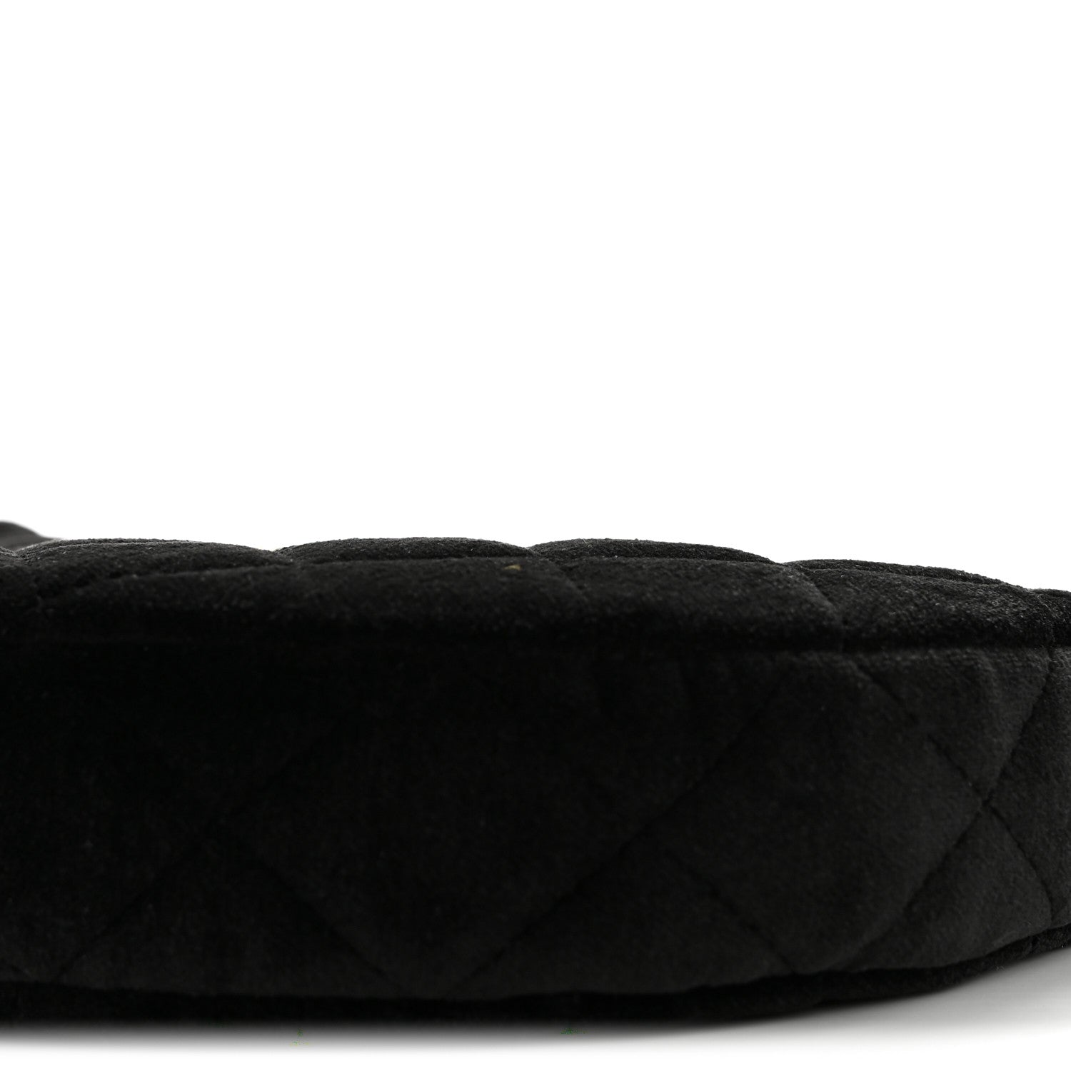 Velvet Crystal Quilted Chain Hobo Black
