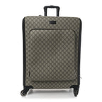 GG Supreme Monogram Four Wheel Suitcase Black