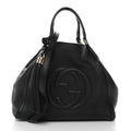 Pebbled Calfskin Small Soho Shoulder Bag Black