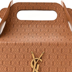 Calfskin Monogram Take Away Box Dusty Vintage Brown Gold