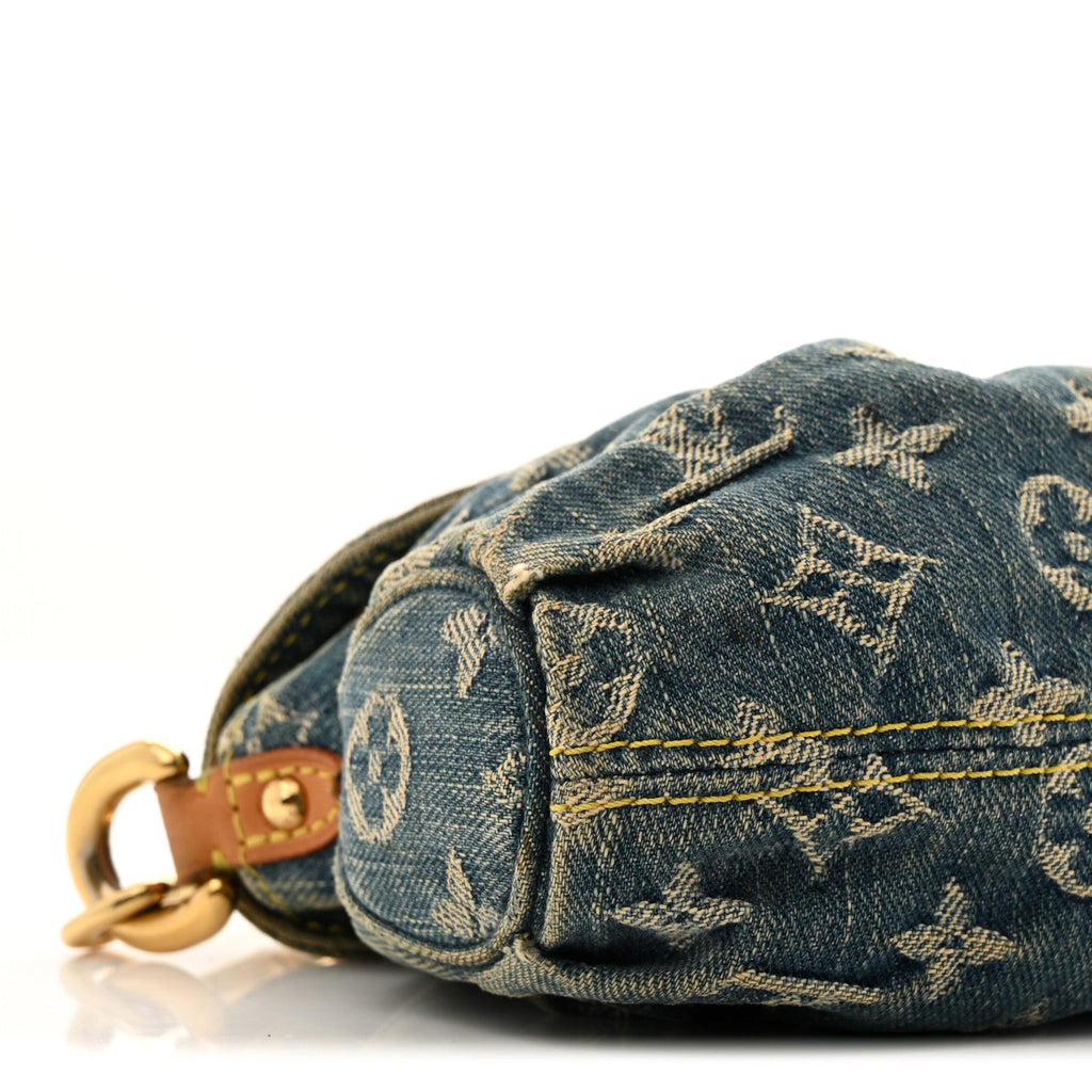 Monogram Denim Mini Pleaty Blue