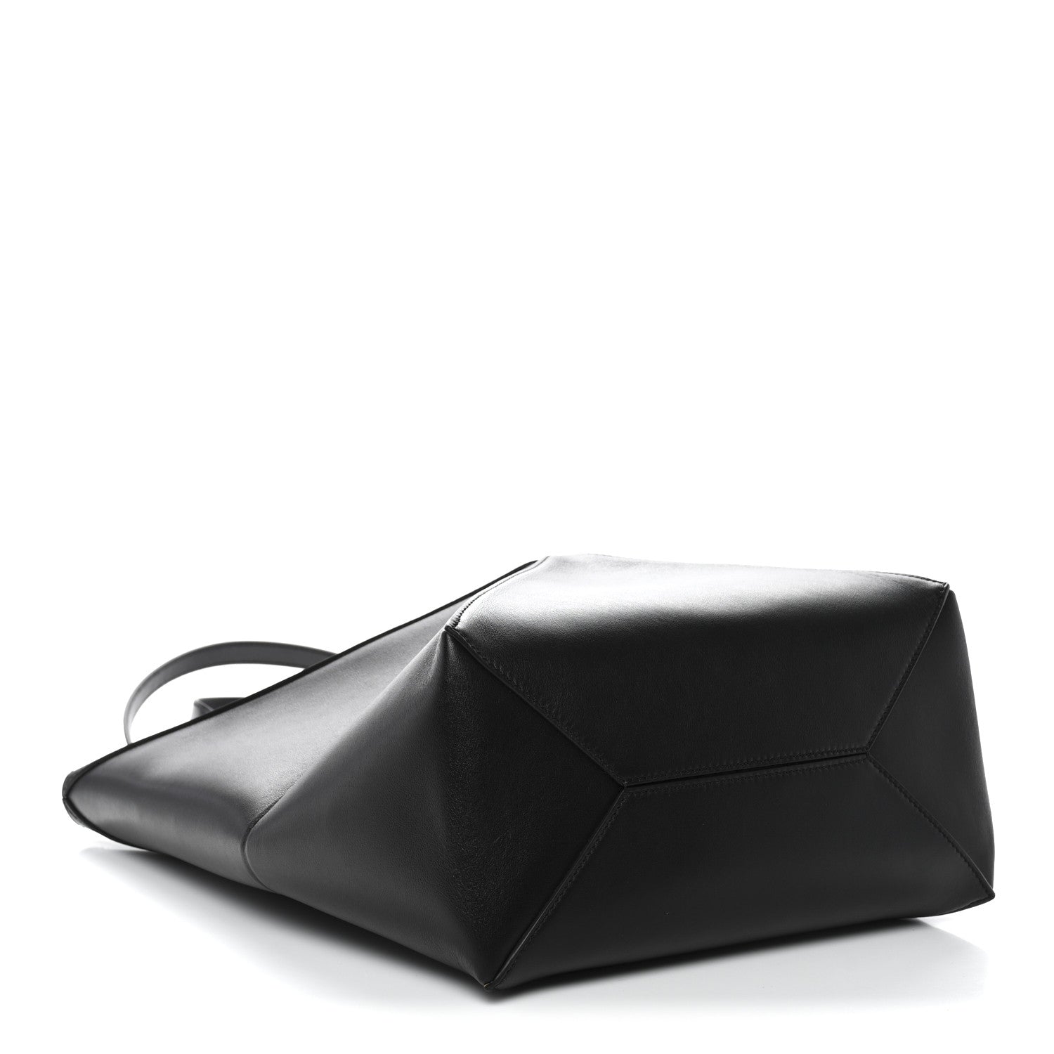 Shiny Calfskin Medium Puzzle Fold Tote Black
