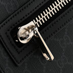 GG Supreme Monogram Web Small Flat Messenger Bag Black Grey
