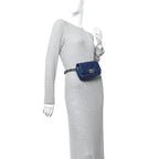 Goatskin Quilted Chanel 19 Waist Bag Dark Blue