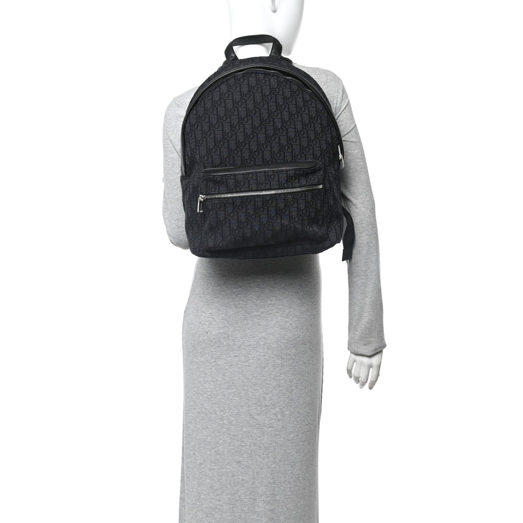 Oblique Calfskin Rider Backpack Black