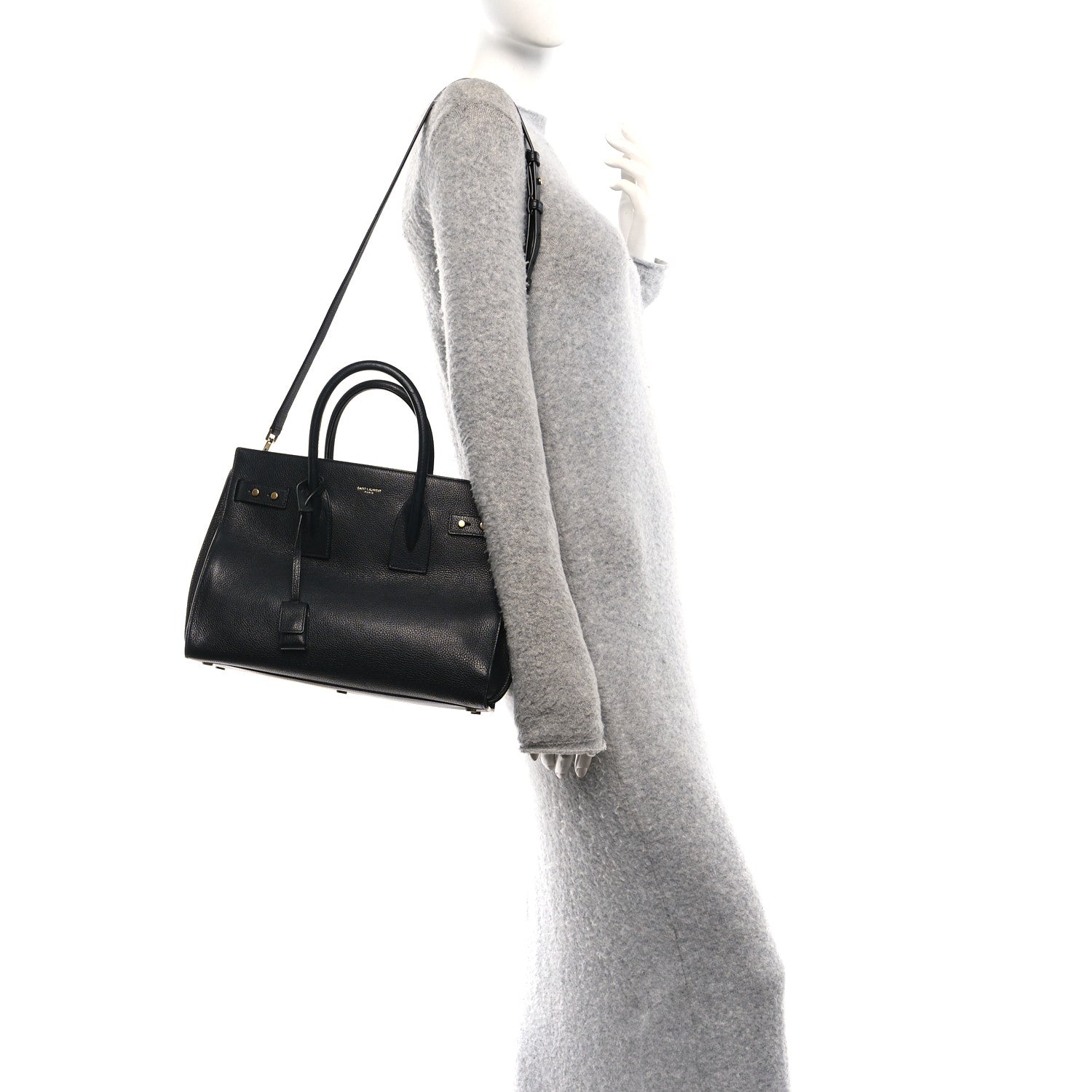 Grained Calfskin Small Supple Sac De Jour Black
