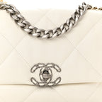 Lambskin Quilted Medium Chanel 19 Flap White