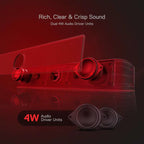 GS560 RGB USB Desktop Soundbar - 2.0 Channel Computer Speaker with Dynamic Audio-Light Sync Display