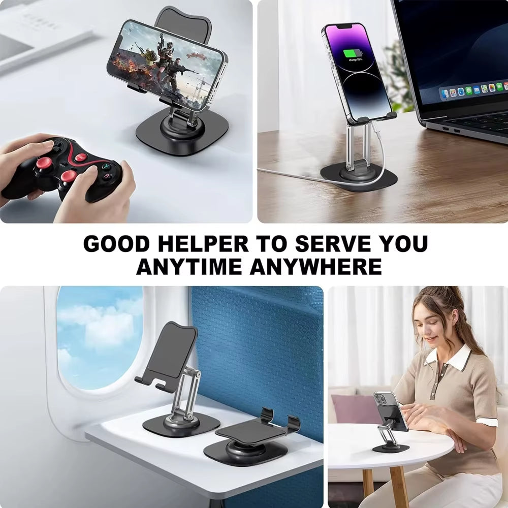 360° Adjustable Universal Tablet and Smartphone Desk Stand with Detachable Arm for Portable Use