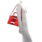 Calf Hair Smooth Calfskin Geometric Small Antigona Red
