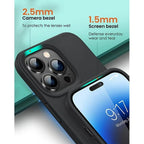 Entronix Bundle Compatible with iPhone 15 - Liquid Silicone Case, 1 Clear Screen Protector & 1 Camera Lens Protector
