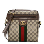 GG Supreme Monogram Web Small Ophidia Messenger Bag Brown