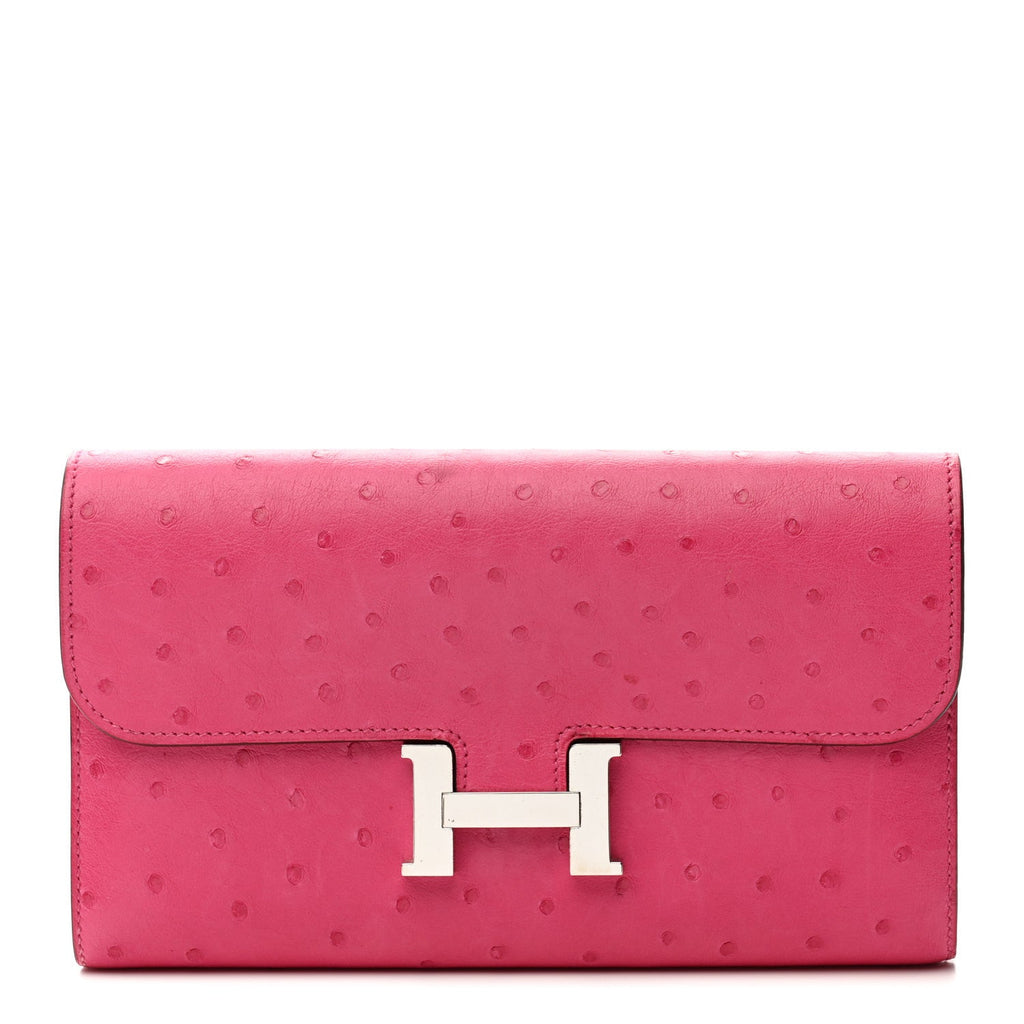 Ostrich Constance Long Wallet Rose Tyrien
