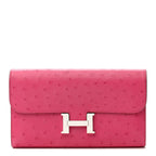 Ostrich Constance Long Wallet Rose Tyrien