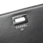 Aged Calfskin Chevron Quilted Reissue 2.55 Square Wallet On Chain WOC So Black