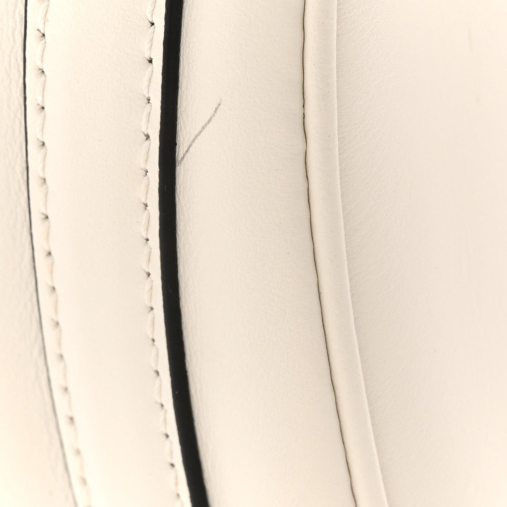 Soft Calfskin Small Arque Shoulder Bag White