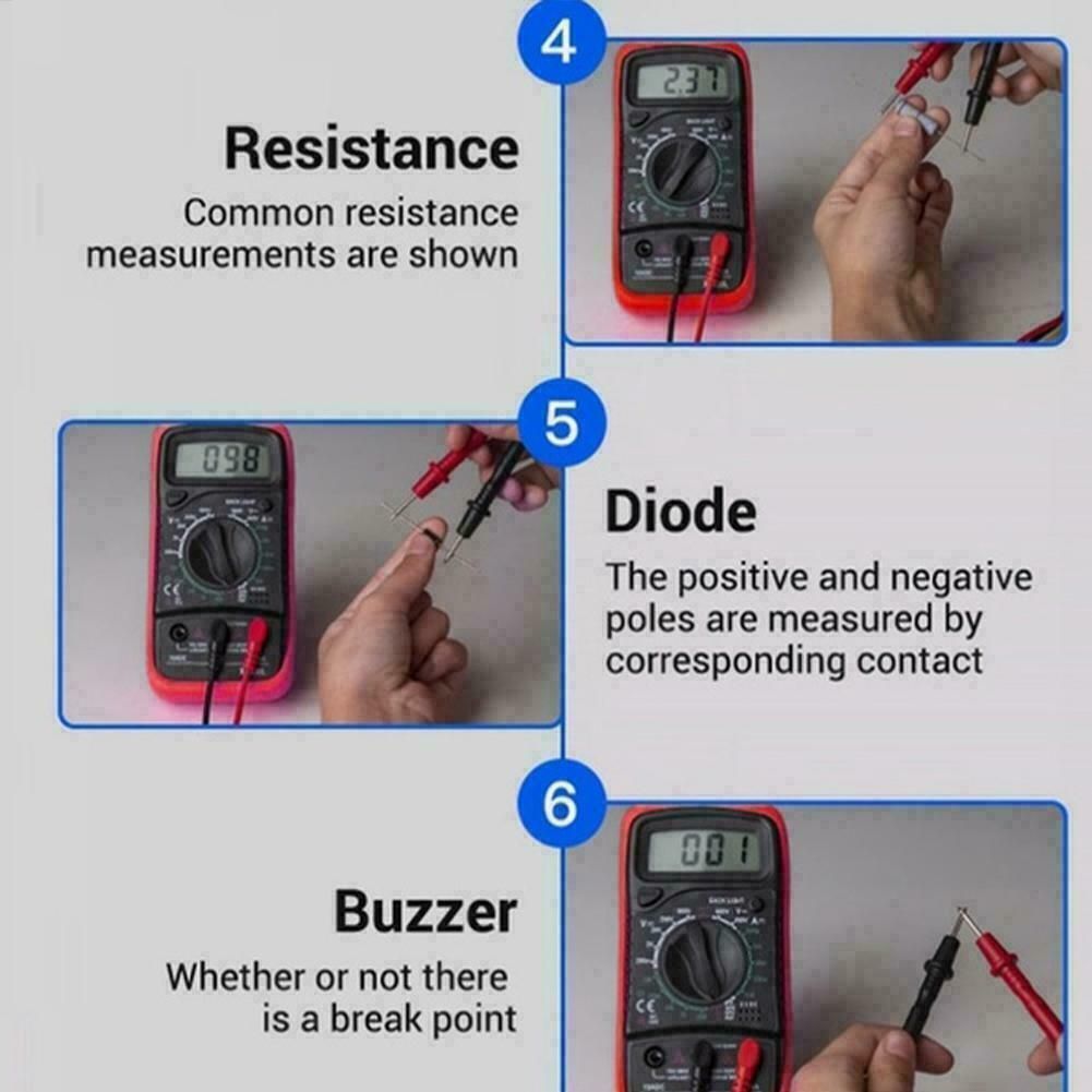 Digital Multimeter AC DC Voltmeter Ammeter Ohmmeter Volt Checker Meter XL830L USA