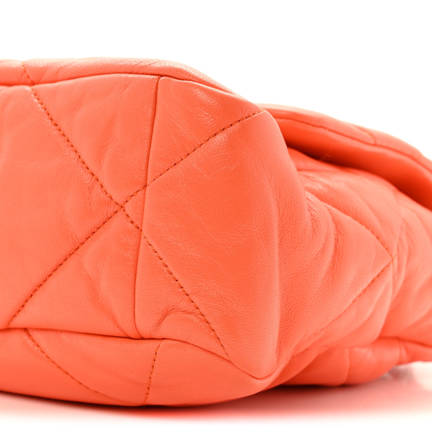 Lambskin Quilted Large Chanel 19 Flap Orange