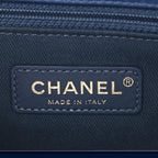 Aged Calfskin Chevron Quilted Small Coco Handle Flap Blue