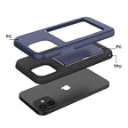 Tpu Pc Hybrid 2-In-1 Flip Card Holder Phone Case For Apple Iphone 12 Mini In Navy