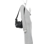 Grained Calfskin Large Slouchy Banana Bag Black