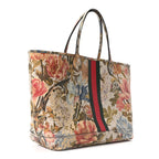 GG Supreme Monogram Water Flora Web Large Ophidia Tote Beige White Multicolor