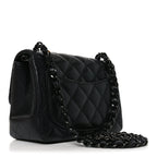 Lambskin Quilted Mini Square Flap So Black