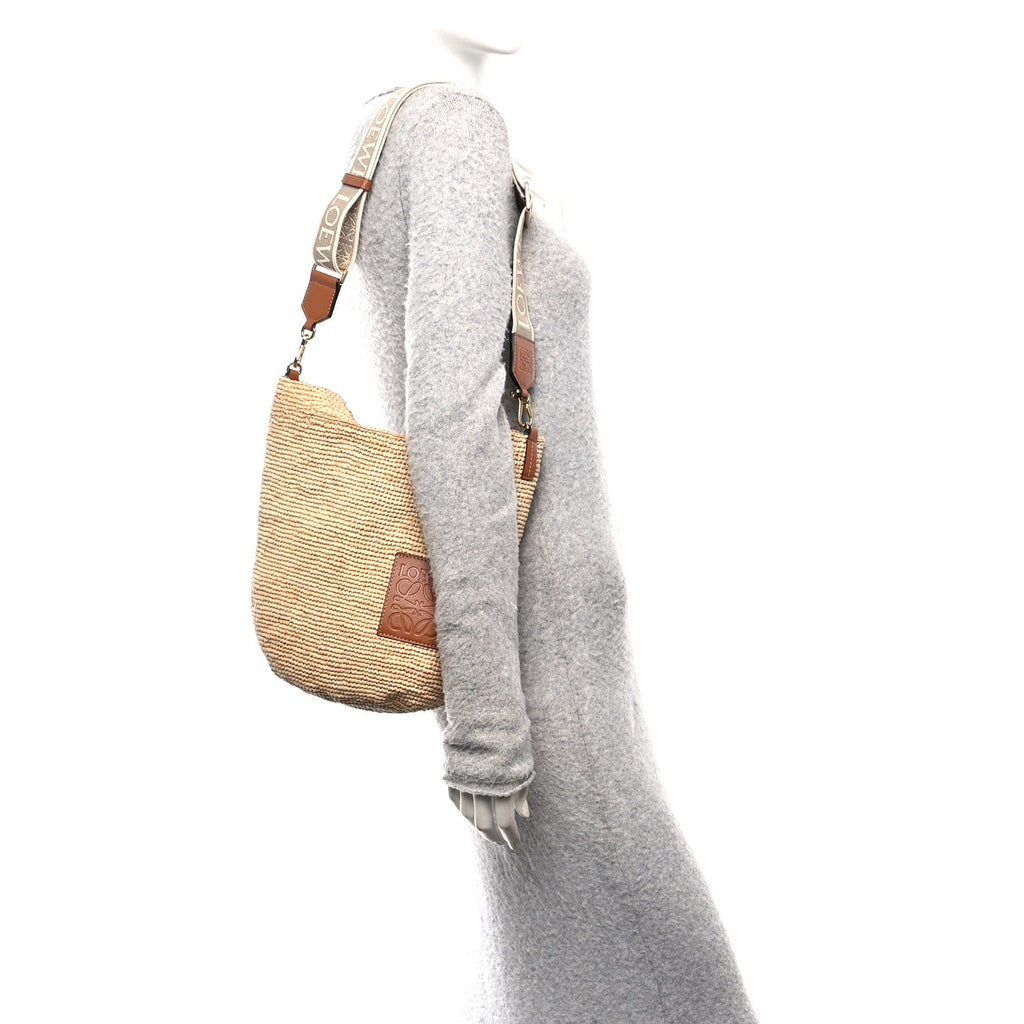 Raffia Mini Slit Tote Bag Natural Tan