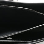 Calfskin Studded Trifolio Shoulder Bag Black
