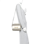 GG Supreme Monogram Small Horsebit 1955 Shoulder Bag Beige Mystic White