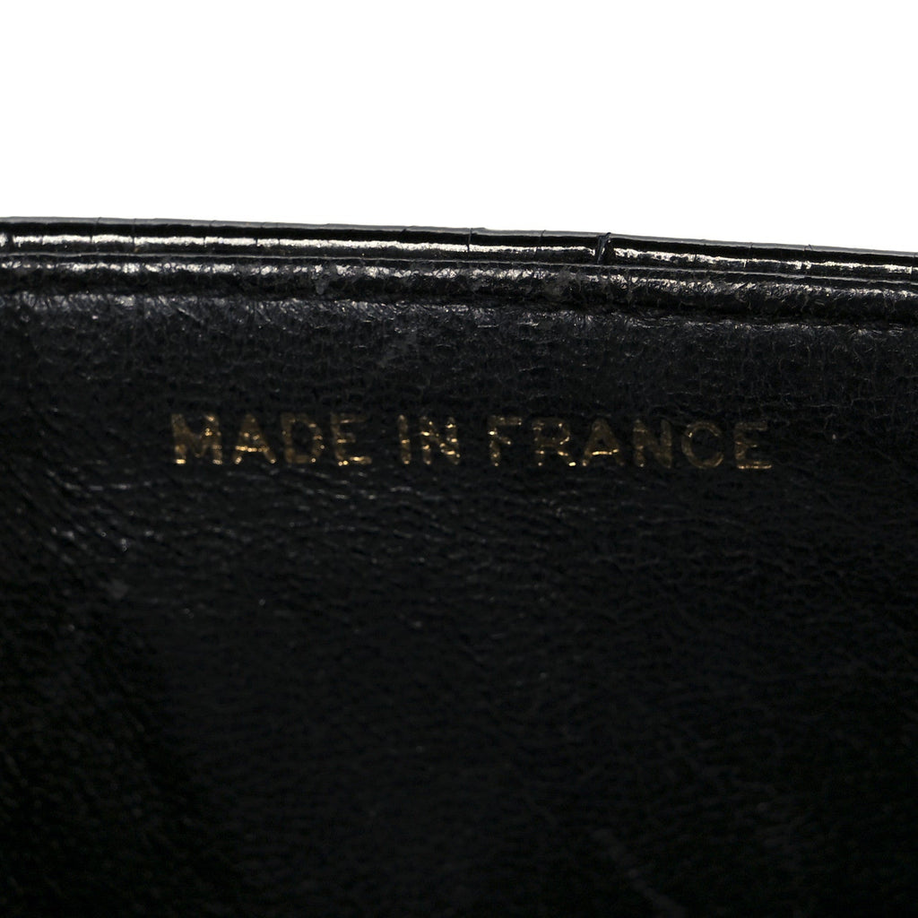 Patent Vertical Quilt Small Flap Black