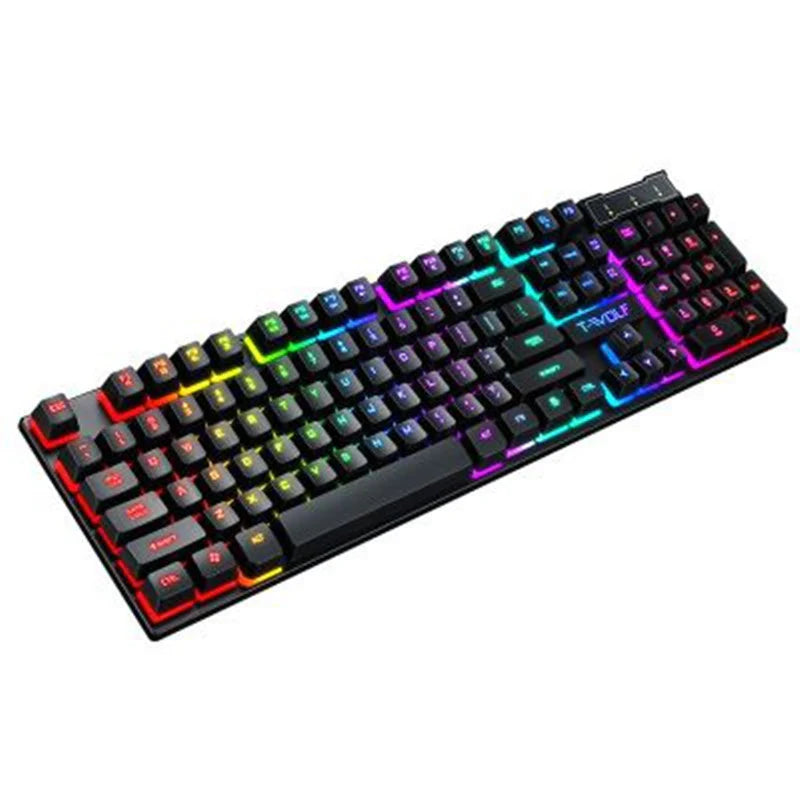 Gaming Usb Luminous Wired Keyboard Floating Manipulator with Mouse